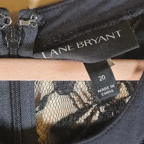 Lane Bryant Black Floral Mesh Lace Stretch Sleeveless Maxi Dress Women Sz 20 - Picture 3 of 9